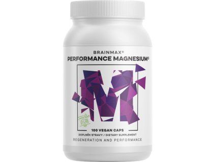 Performance Magnesium® 1000 mg, магнезий 200 mg + витамин B6 P5P, 100 веган капсули