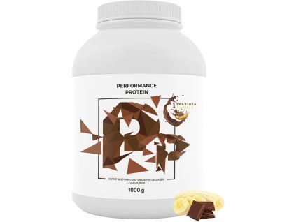 Performance Protein®, нативен протеин от сурово мляко, шоколад и банан, 1000 g