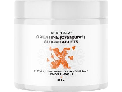 BrainMax Creatine® Creapure® Gluco таблетки, Лимон, Креатин монохидрат таблетки, Цитрус, 350 г, 115 таблетки