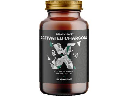 BrainMax Activated Charcoal, активен въглен от кокосови черупки, 575 mg, 100 растителни капсули