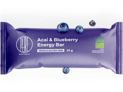 BrainMax Pure® Energy Bar, асаи и боровинка, БИО, 50 г