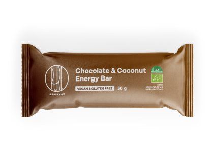 BrainMax Pure®® Energy Bar, Chocolate & Coconut, BIO, 50 g